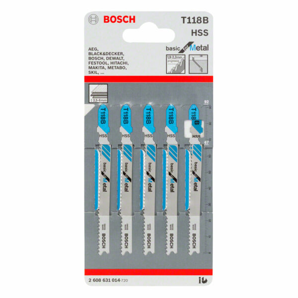 Pistosahanterä metalli t118b Bosch 5 kpl
